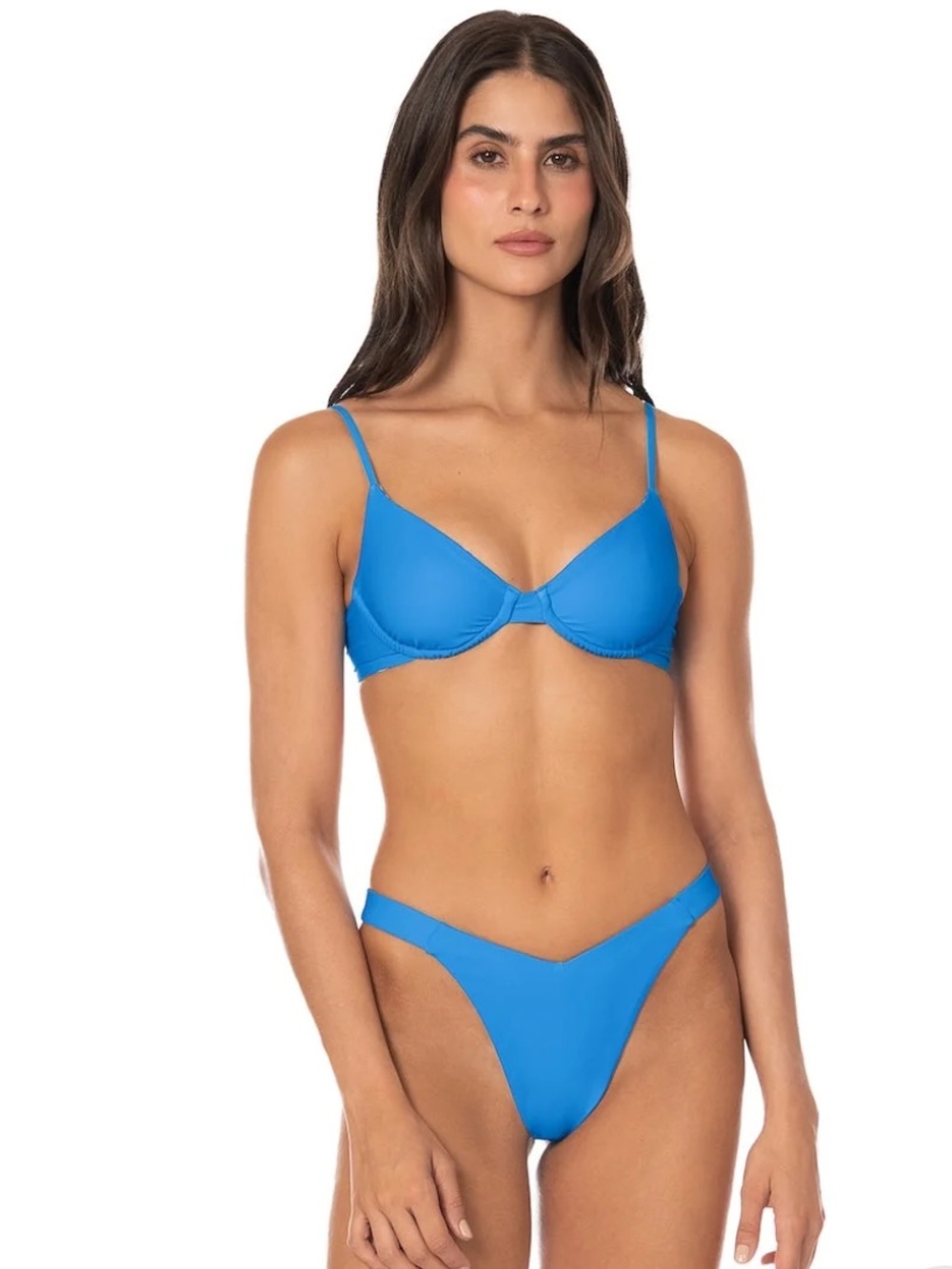 Maaji Blue Shimmer Dainty Underwire Bikini Top Size Medium NWT